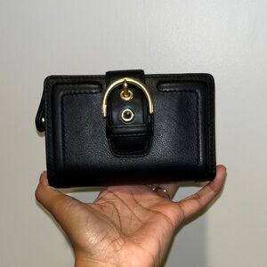 Black COACH Wallet with Gold Accent